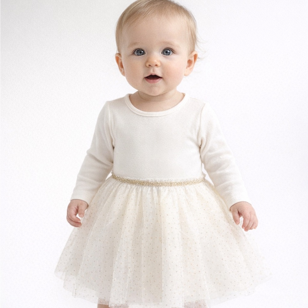 ✅ NWT The Children's Place Daisy Glitter Tutu Dress - 6-9M